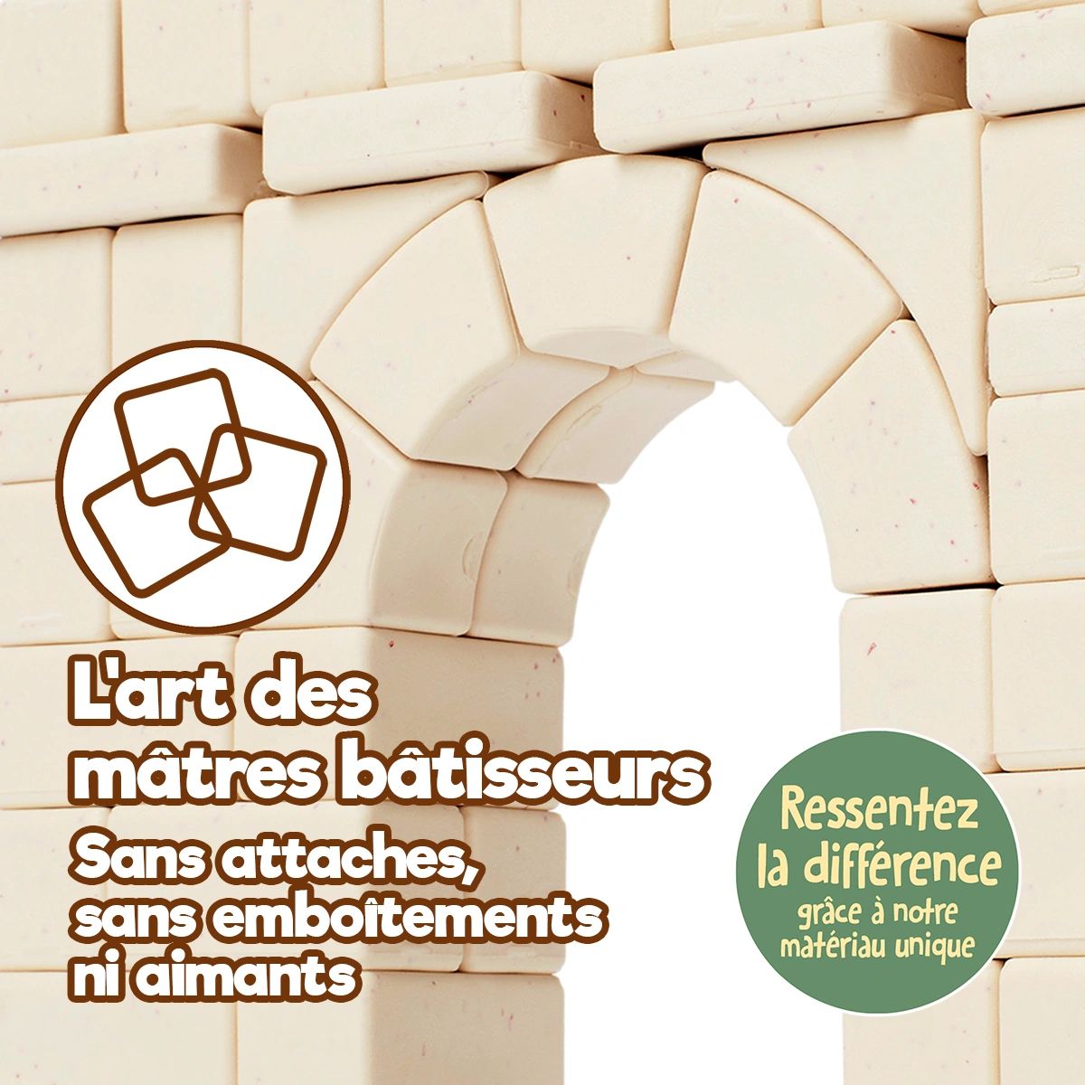 Jouet de construction Arch-Kid-Tech® Arche romaine utilisant l’équilibre et l’empilement sans verrous, joints ni aimants