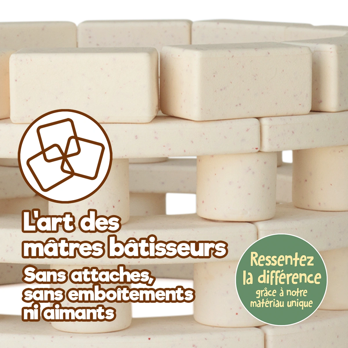 Jouet de construction Arch-Kid-Tech® Théâtre romain utilisant l’équilibre et l’empilement sans verrous, joints ni aimants
