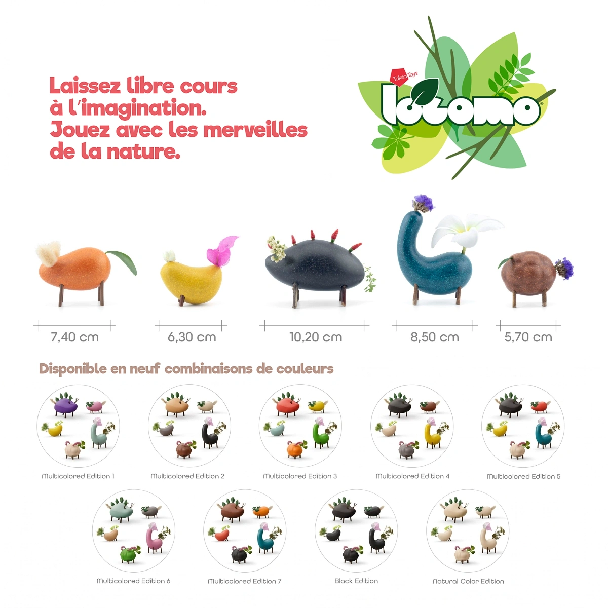 Jouet d’exploration de la nature LOCOMO® Friends avec cinq personnages et neuf variations de couleurs
