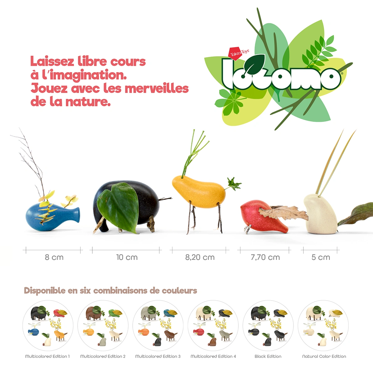Jouet d’exploration de la nature LOCOMO® Family avec cinq personnages et six variations de couleurs