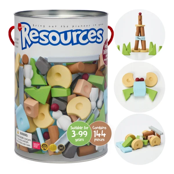 Jeu de construction libre Resources Expert Pack avec davantage de pièces pour créer des structures complexes et explorer l’équilibre.