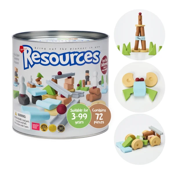 Jeu de construction libre Resources Standard Pack pour enfants, conçu pour explorer l’équilibre, la structure et la créativité.