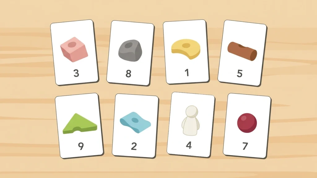 Cartes de commande avec chiffres et formes Resources® pour une activité mathématique pour enfants