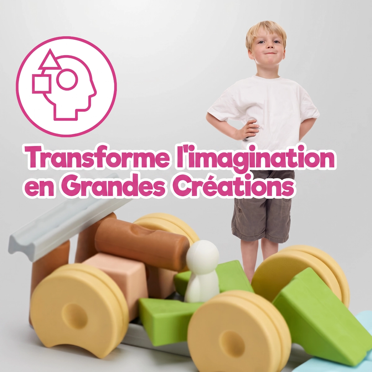 Jeu de construction collaboratif encourageant l’imagination et la créativité