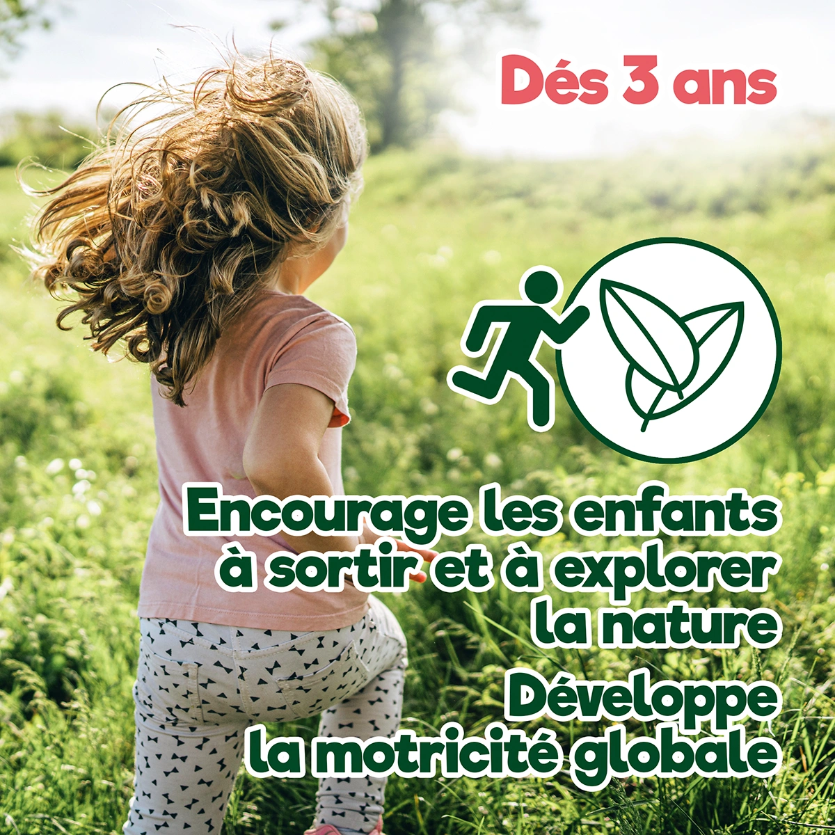 Locomo encourage les enfants à sortir, à explorer la nature et à développer leur motricité globale.